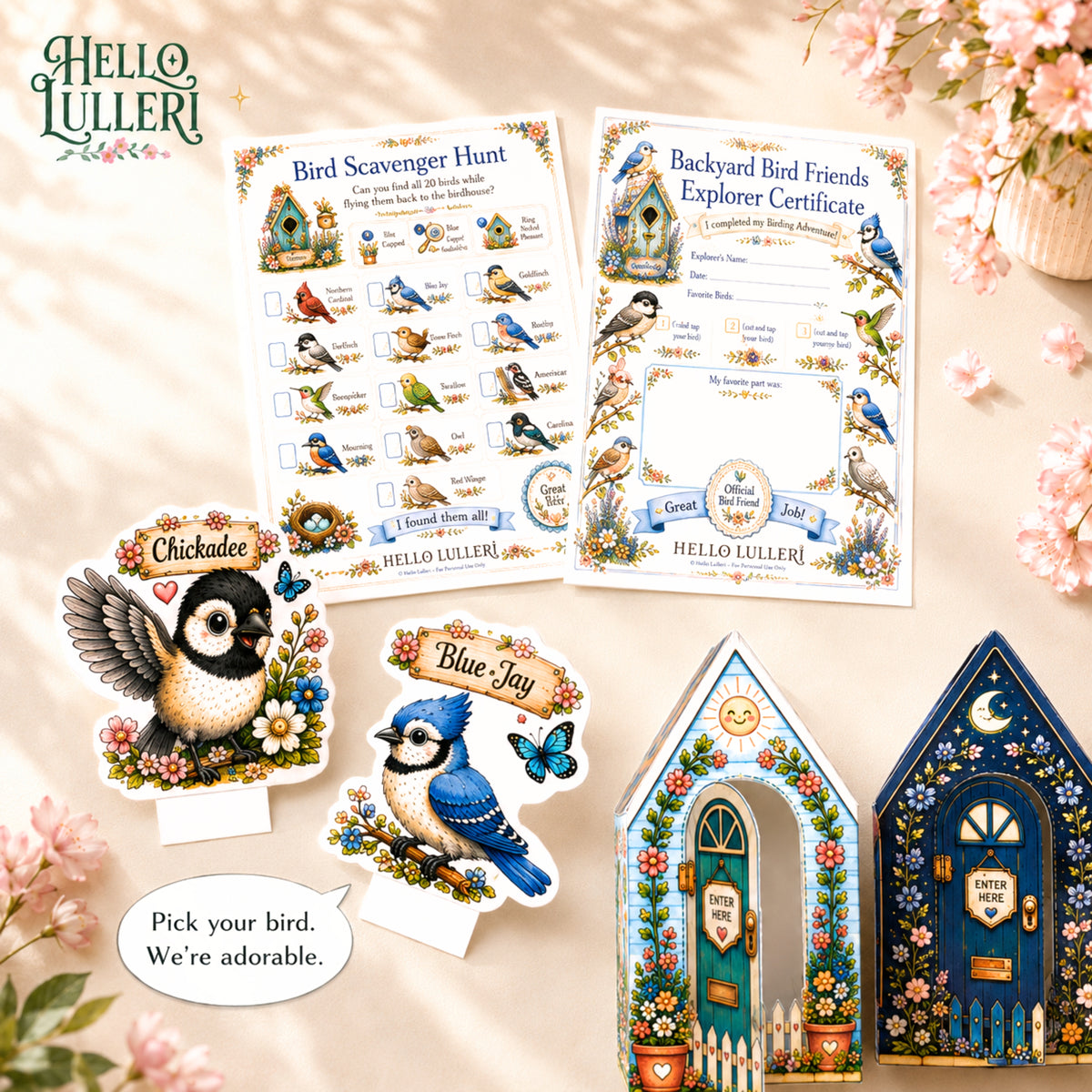 Backyard Bird Friends | Printable Bird Scavenger Hunt & Birdhouse Kit