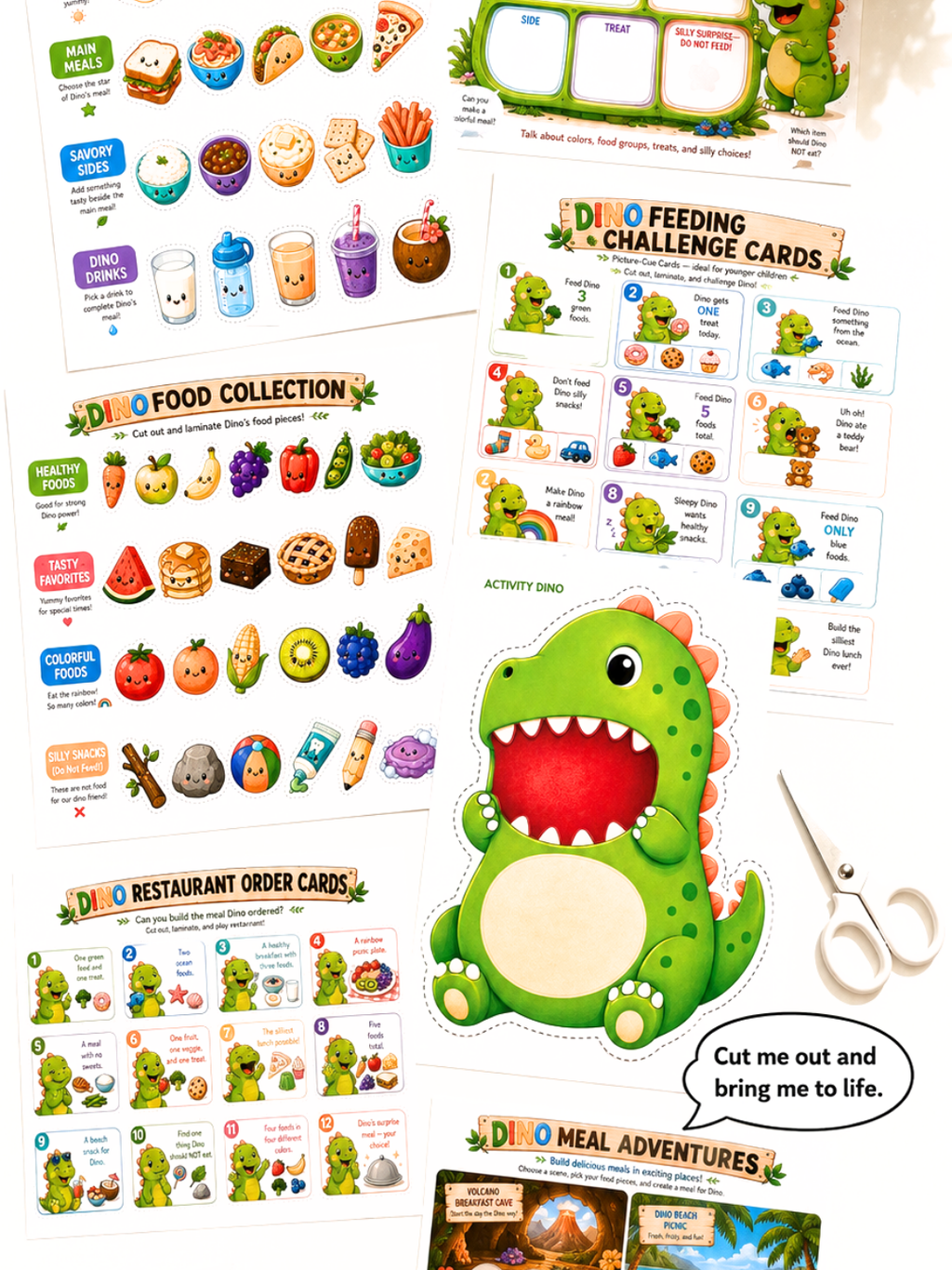 Feed the Dino | Printable Dinosaur Game for Toddlers & Preschoolers