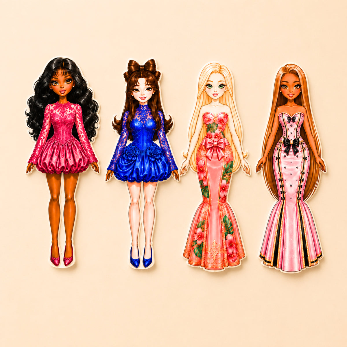 Dream Besties Dress-Up Boutique | Printable Paper Doll Set