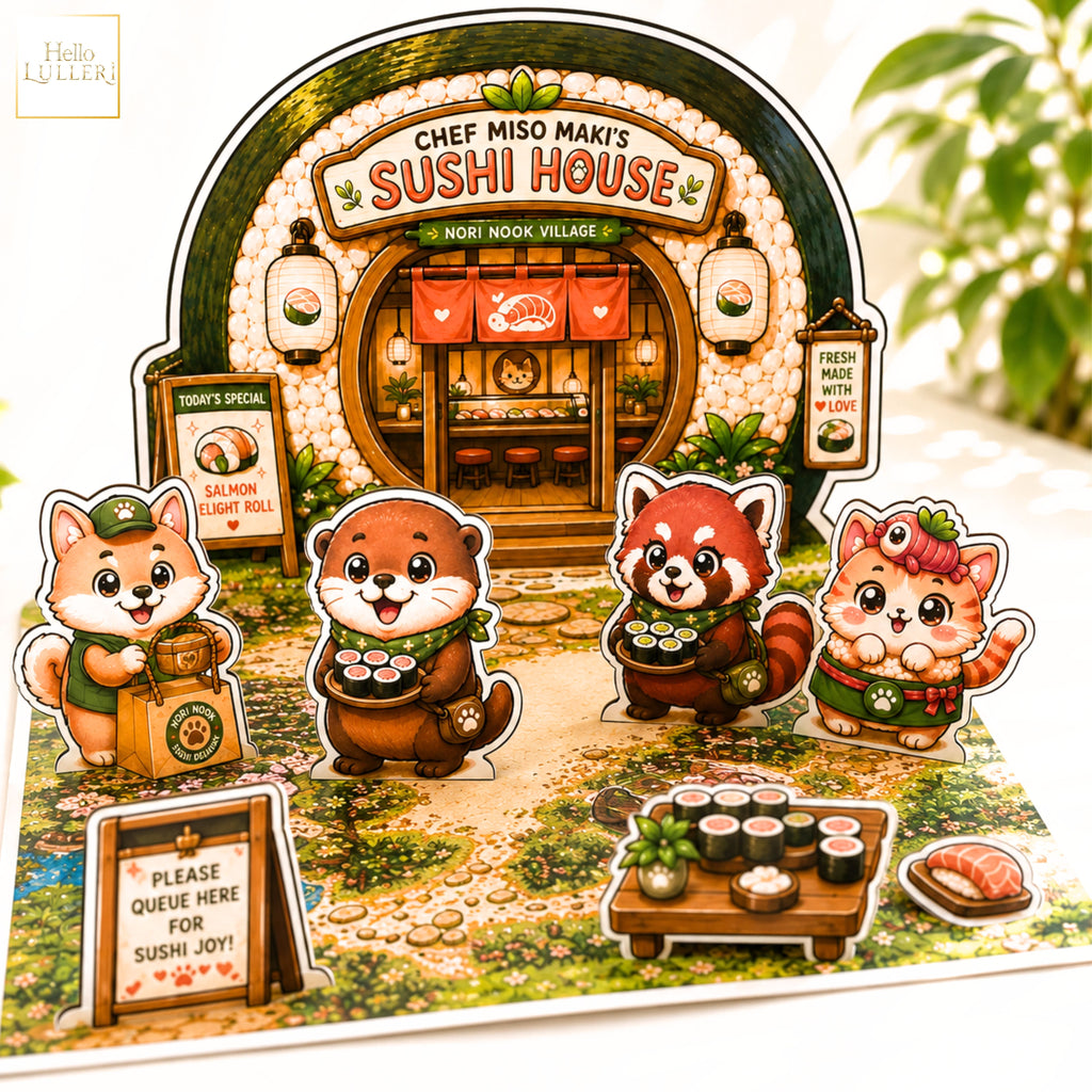 Chef Miso Maki’s Sushi House | Printable Sushi Restaurant Pretend Play Set
