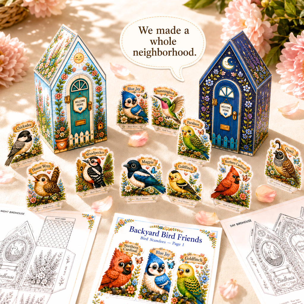 Backyard Bird Friends | Printable Bird Scavenger Hunt & Birdhouse Kit