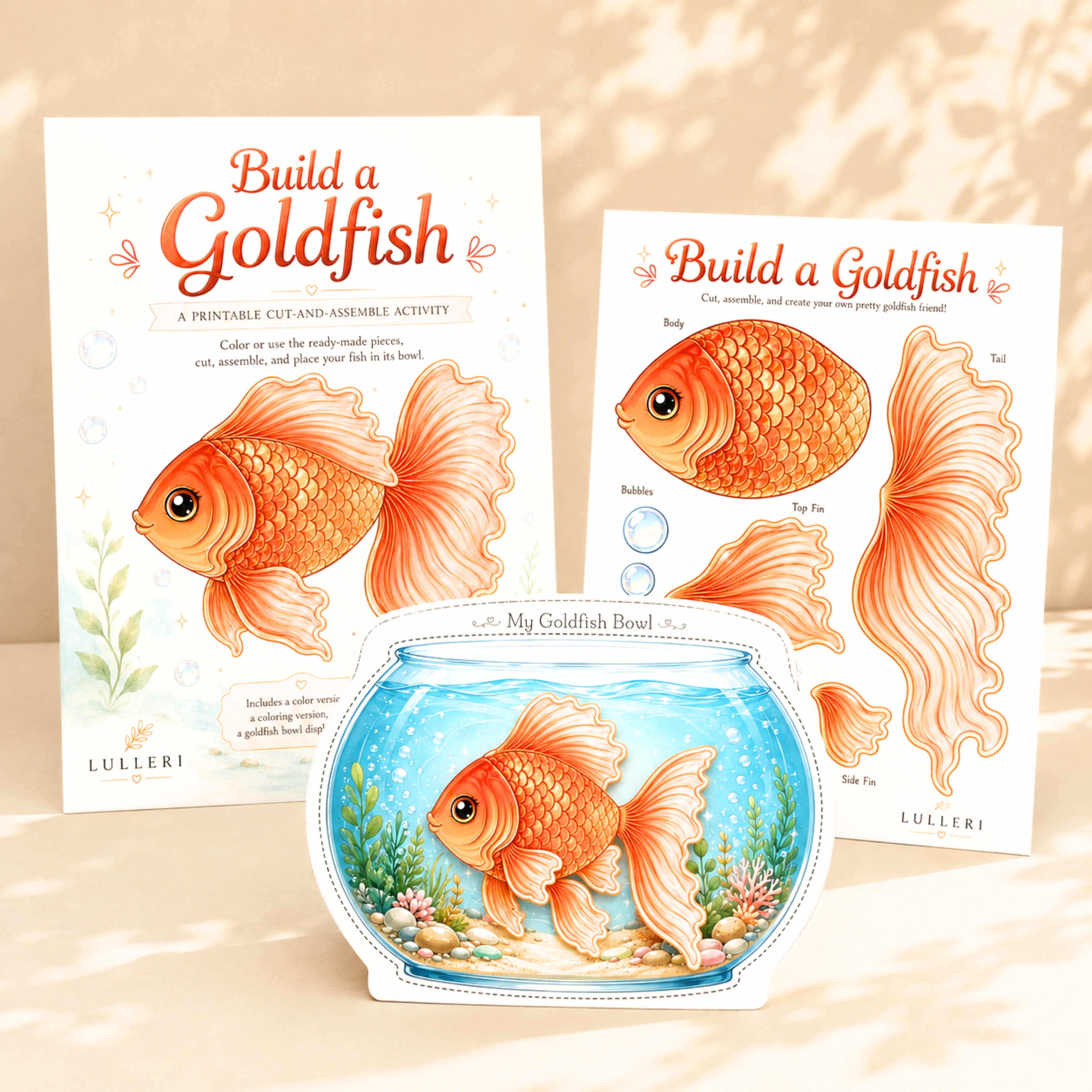 Build a Goldfish | Printable Cut-and-Assemble Craft for Kids