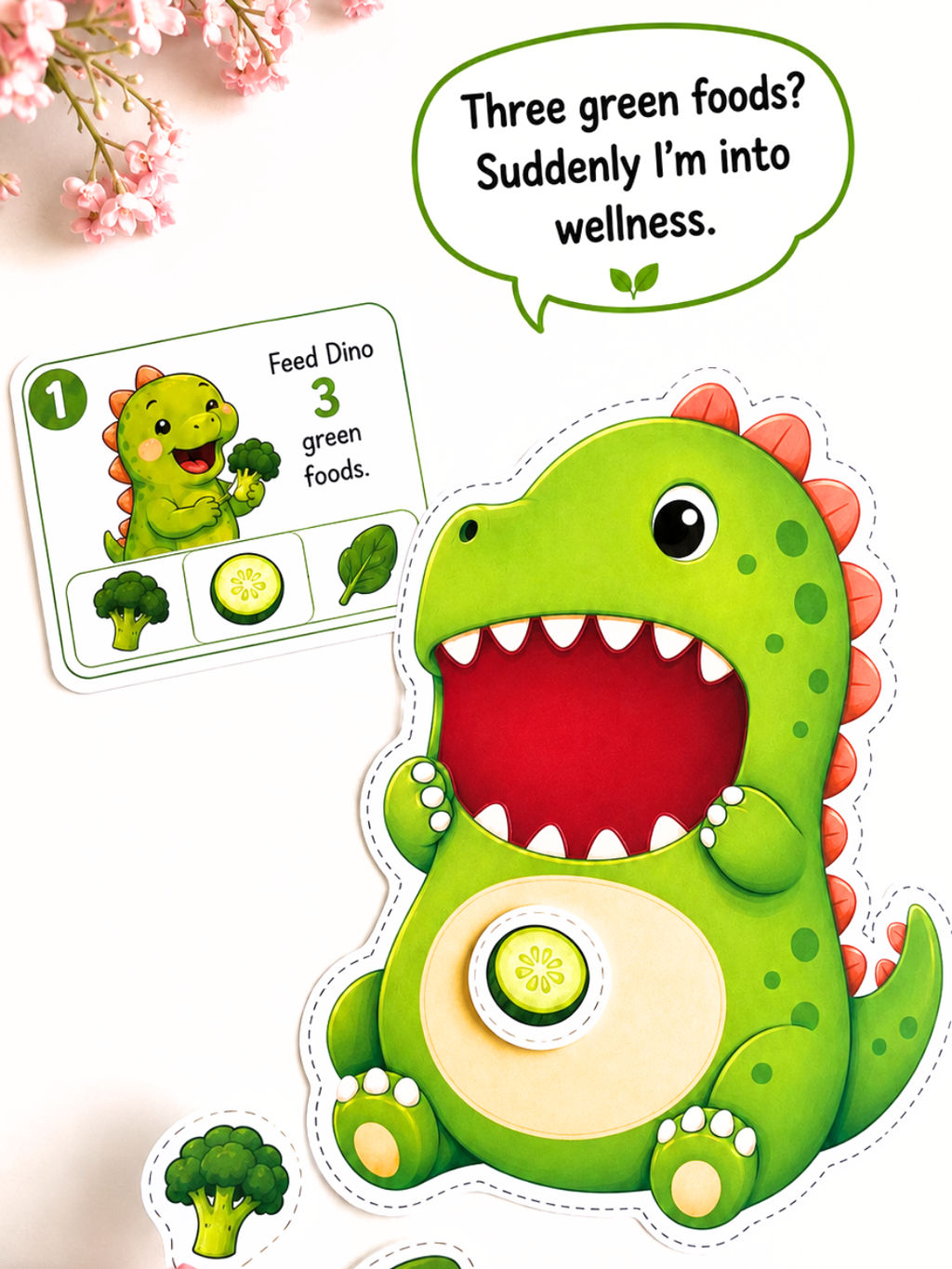 Feed the Dino | Printable Dinosaur Game for Toddlers & Preschoolers