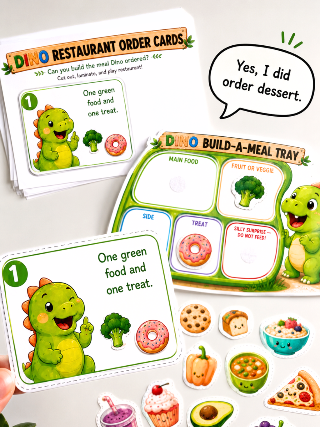 Feed the Dino | Printable Dinosaur Game for Toddlers & Preschoolers