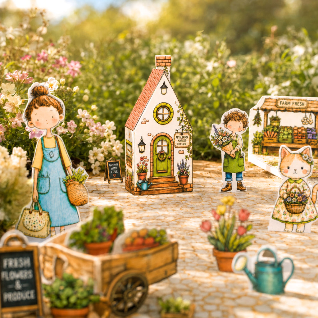 Petalbrook Market Cottage | Printable Farmers Market Pretend Play Set