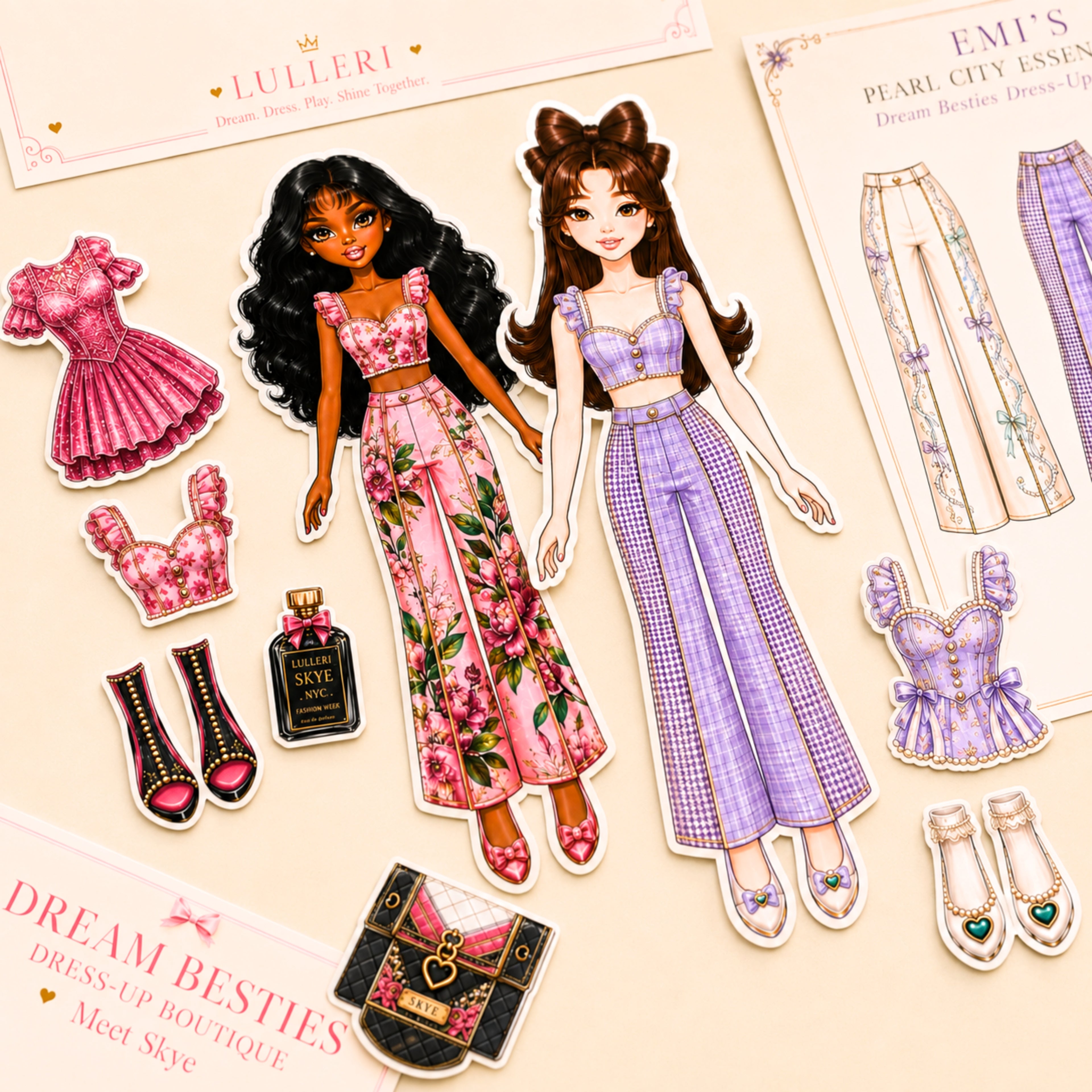 Dream Besties Dress-Up Boutique | Printable Paper Doll Set