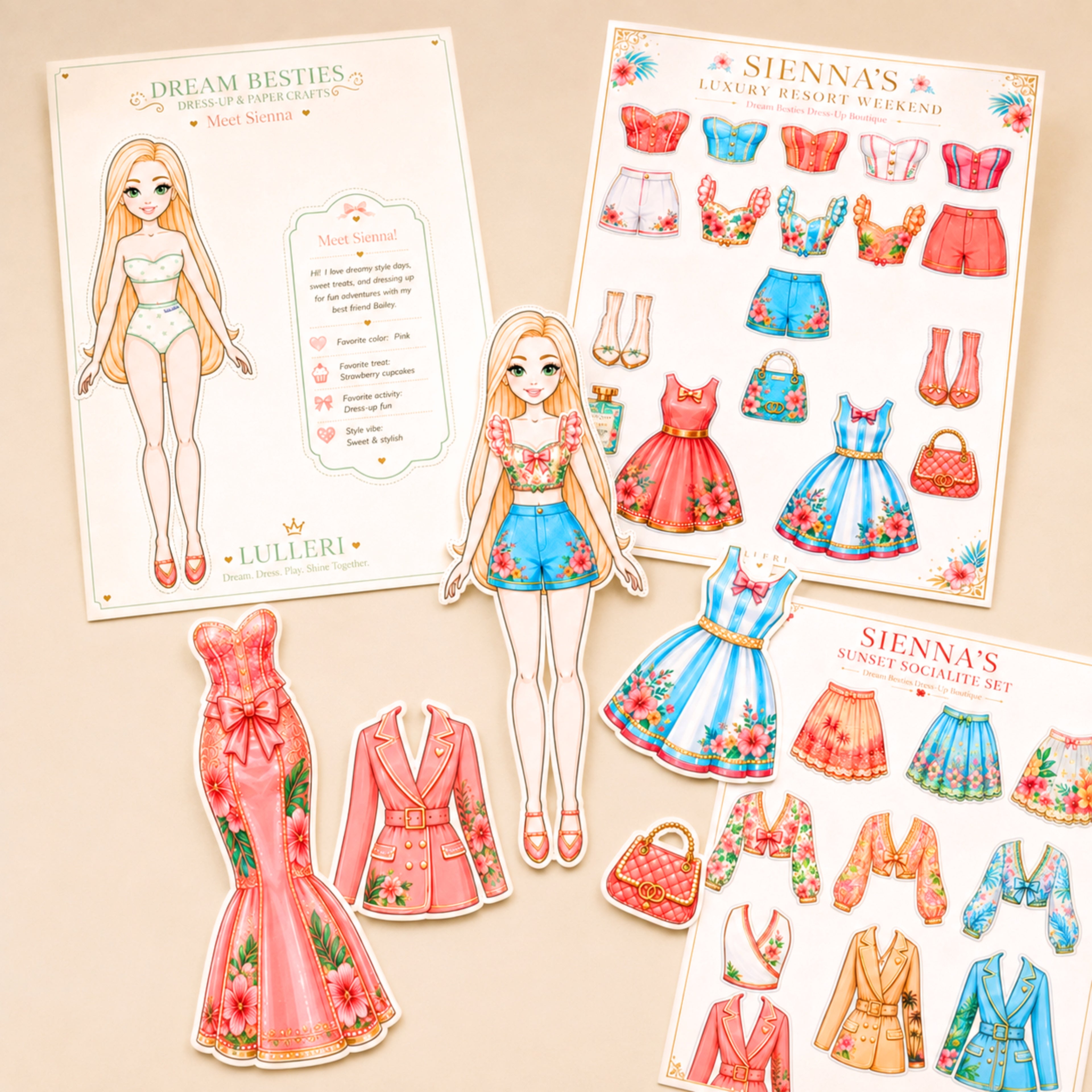 Dream Besties Dress-Up Boutique | Printable Paper Doll Set