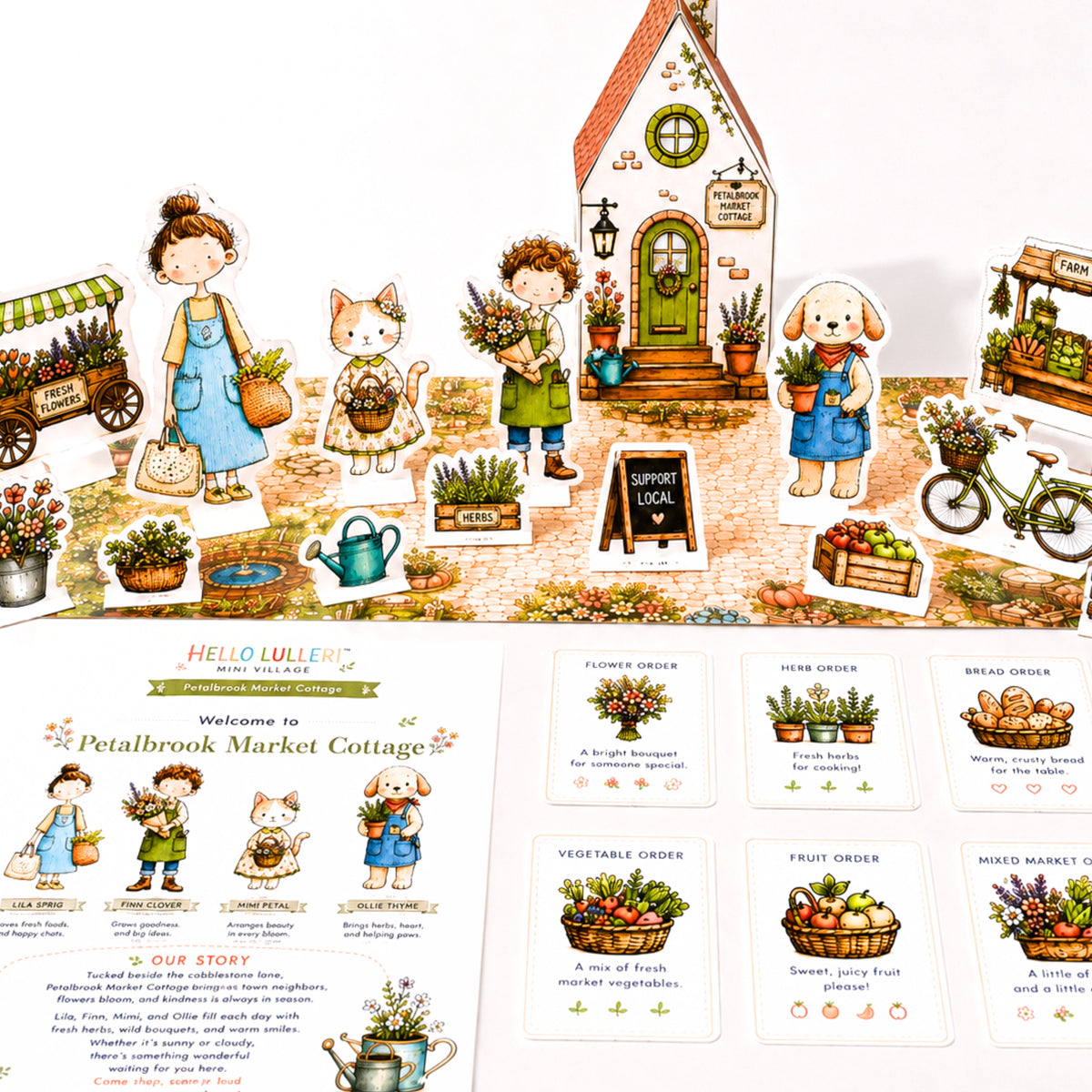 Petalbrook Market Cottage | Printable Farmers Market Pretend Play Set
