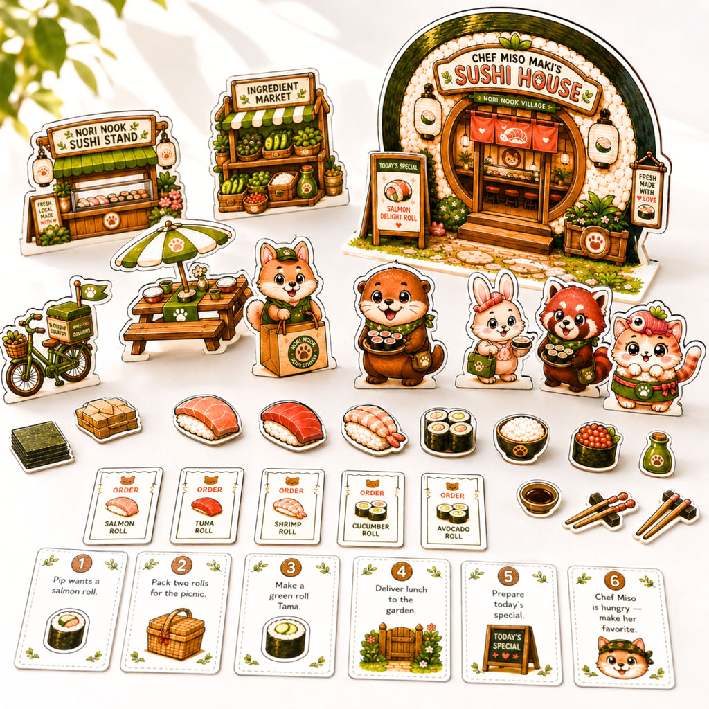Chef Miso Maki’s Sushi House | Printable Sushi Restaurant Pretend Play Set