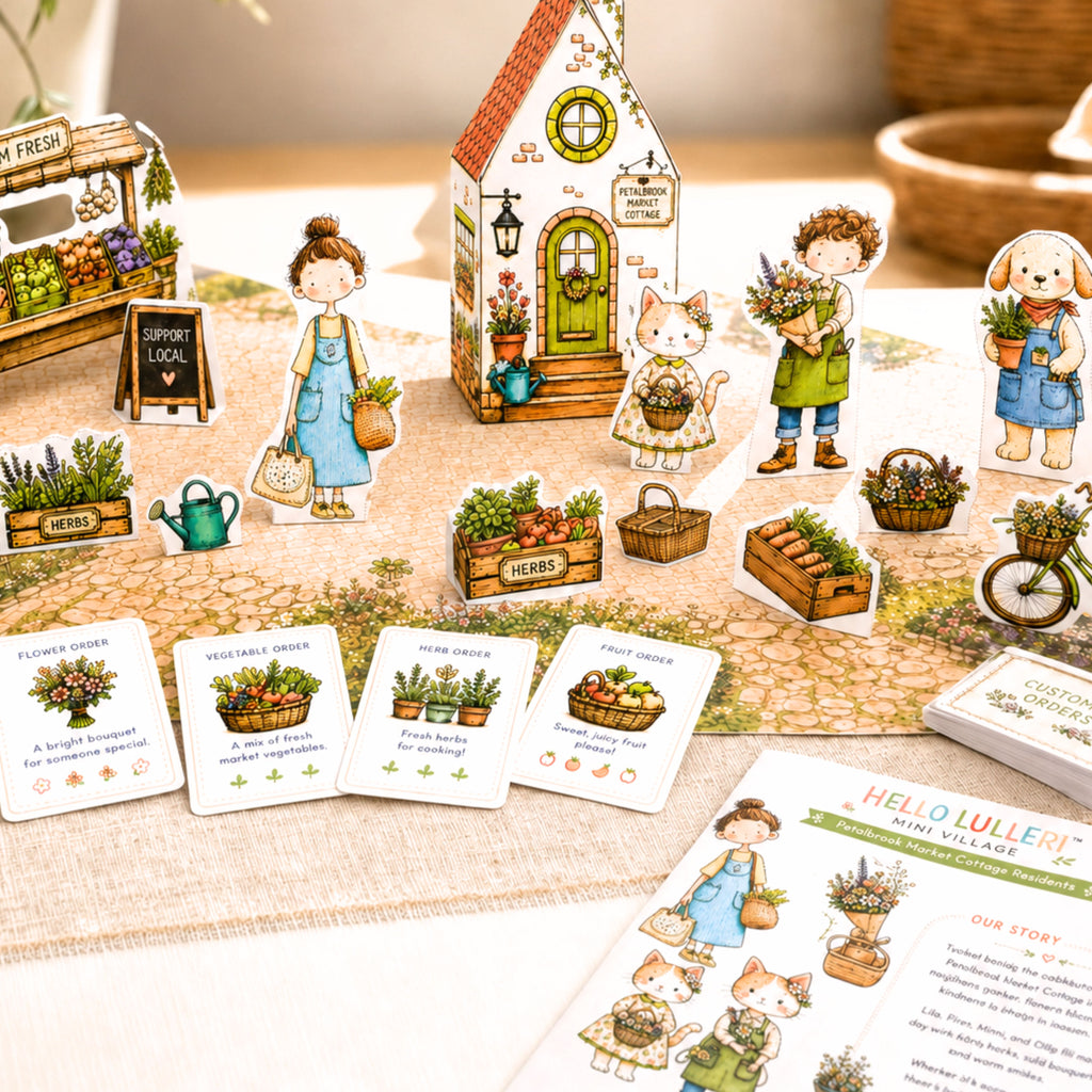Petalbrook Market Cottage | Printable Farmers Market Pretend Play Set