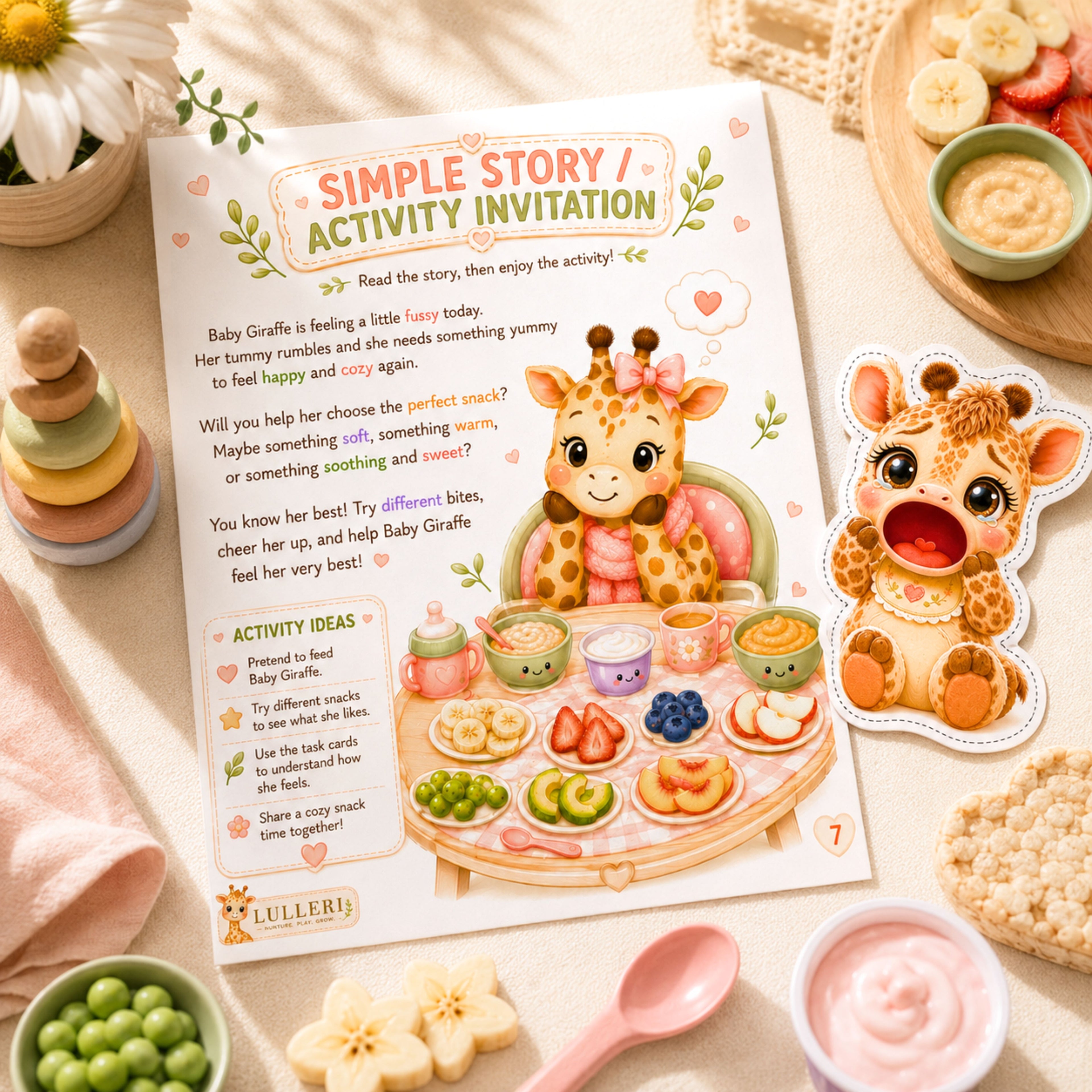 Feed the Fussy Giraffe | Printable Feeding Game for Toddlers & Preschoolers