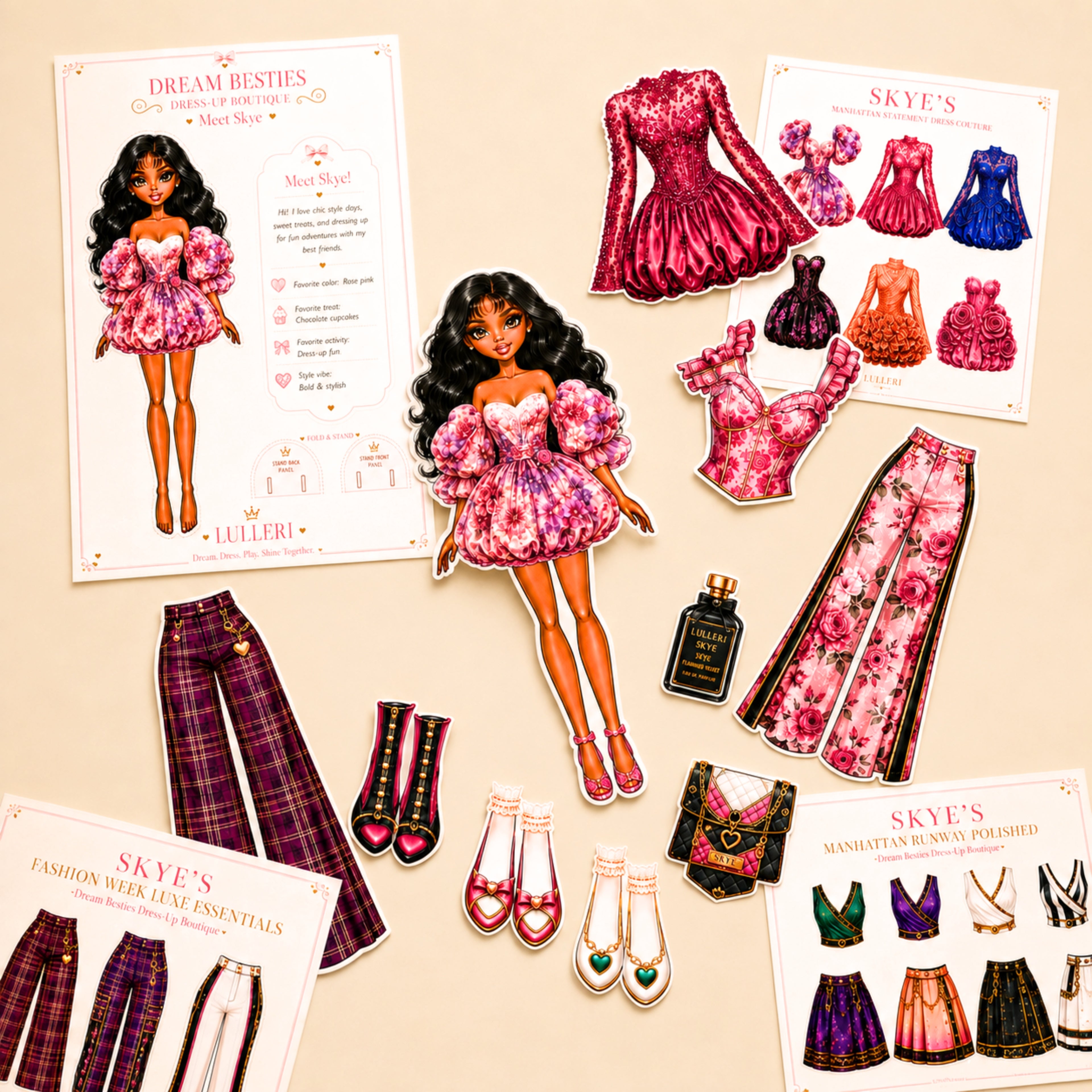 Dream Besties Dress-Up Boutique | Printable Paper Doll Set