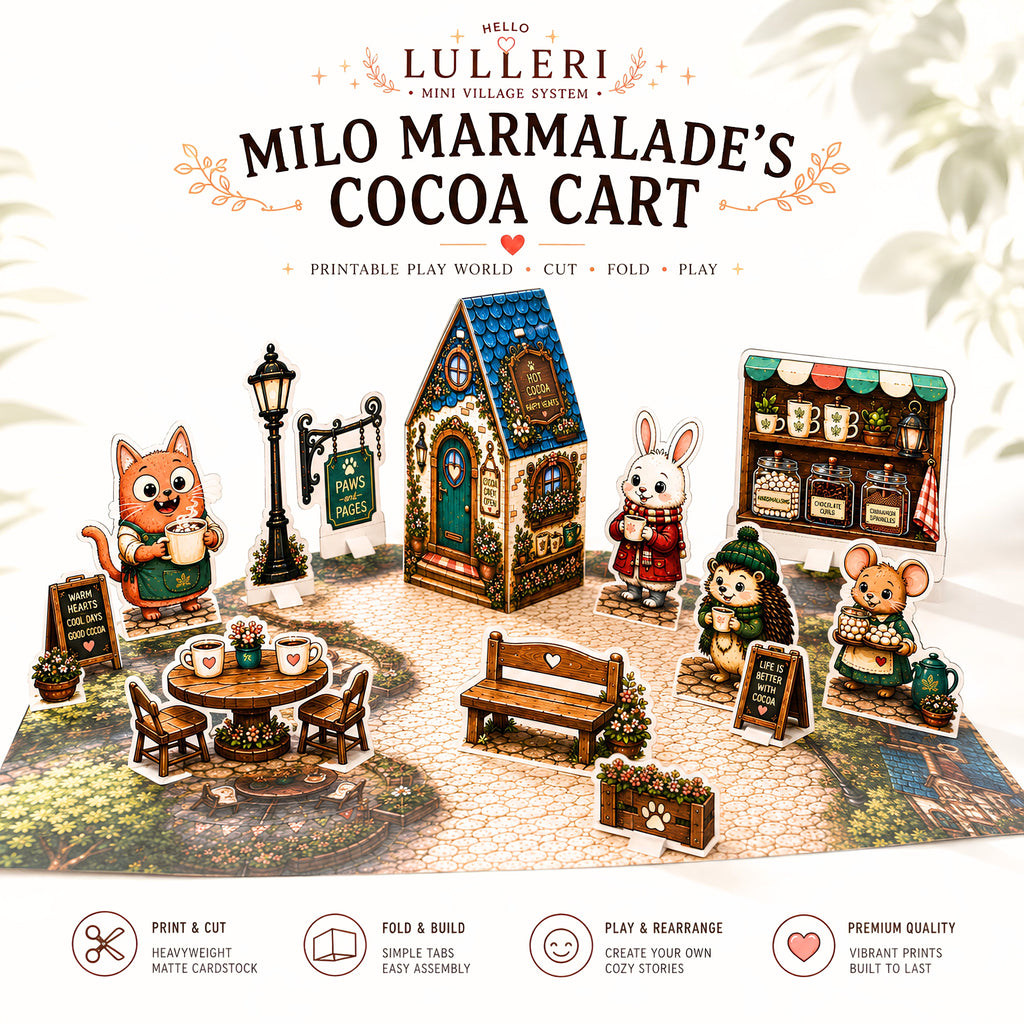 Milo Marmalade’s Cocoa Cart | Printable Hot Cocoa Pretend Play Set