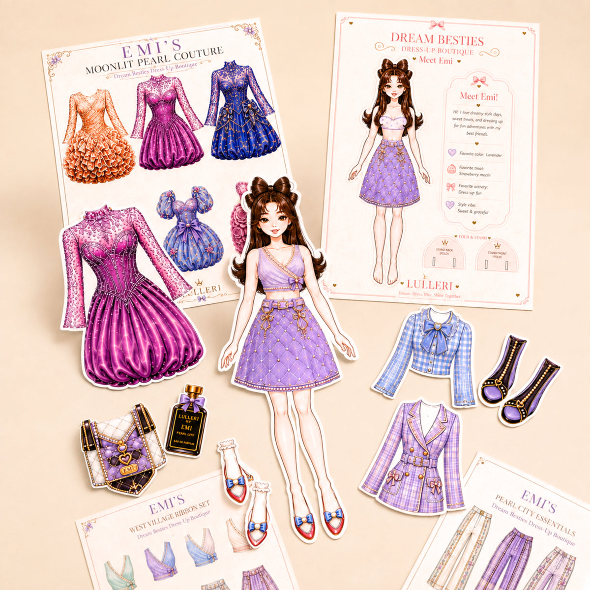Dream Besties Dress-Up Boutique | Printable Paper Doll Set