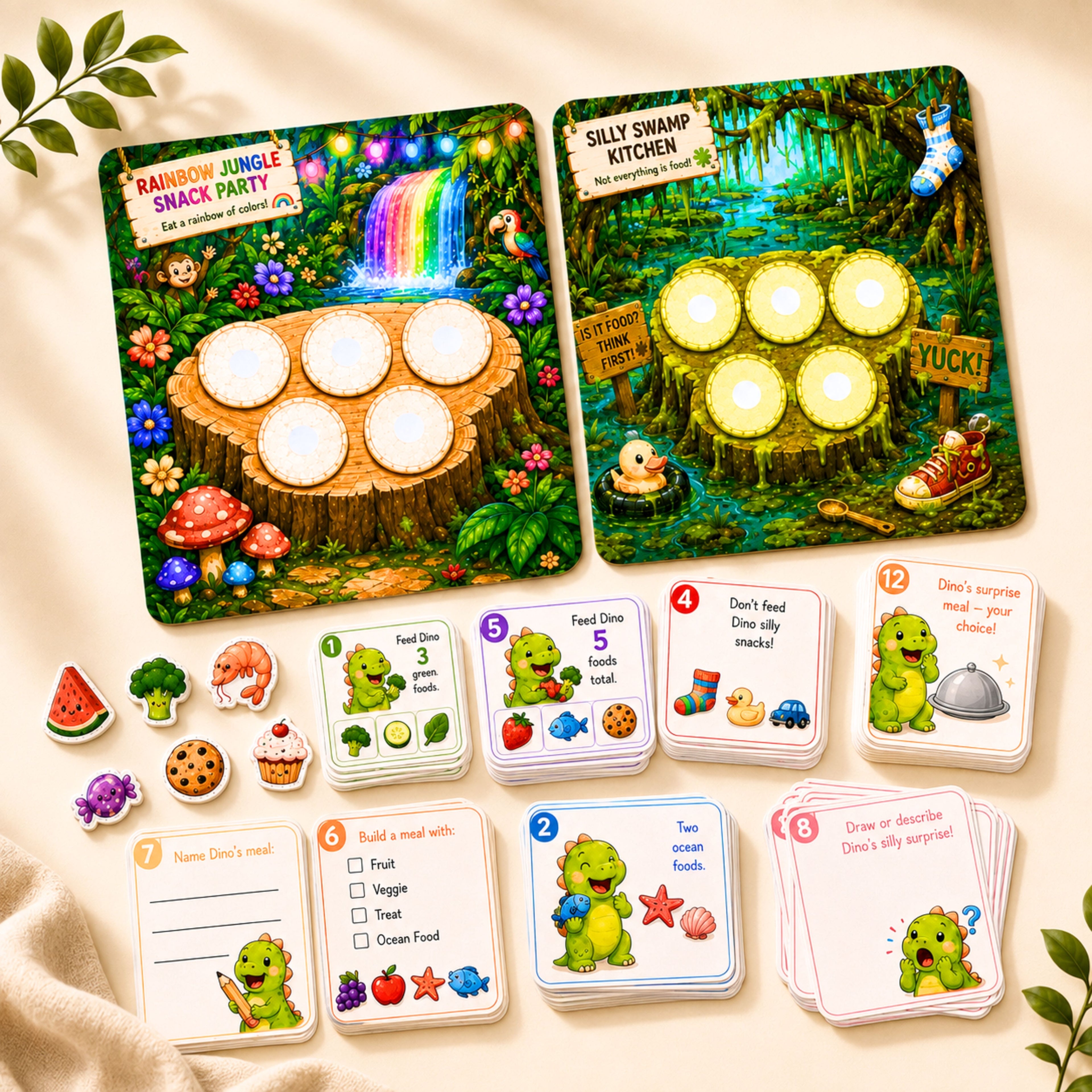 Feed the Dino | Printable Dinosaur Game for Toddlers & Preschoolers