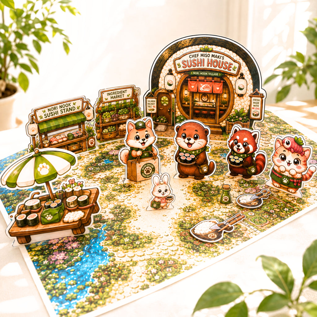 Chef Miso Maki’s Sushi House | Printable Sushi Restaurant Pretend Play Set
