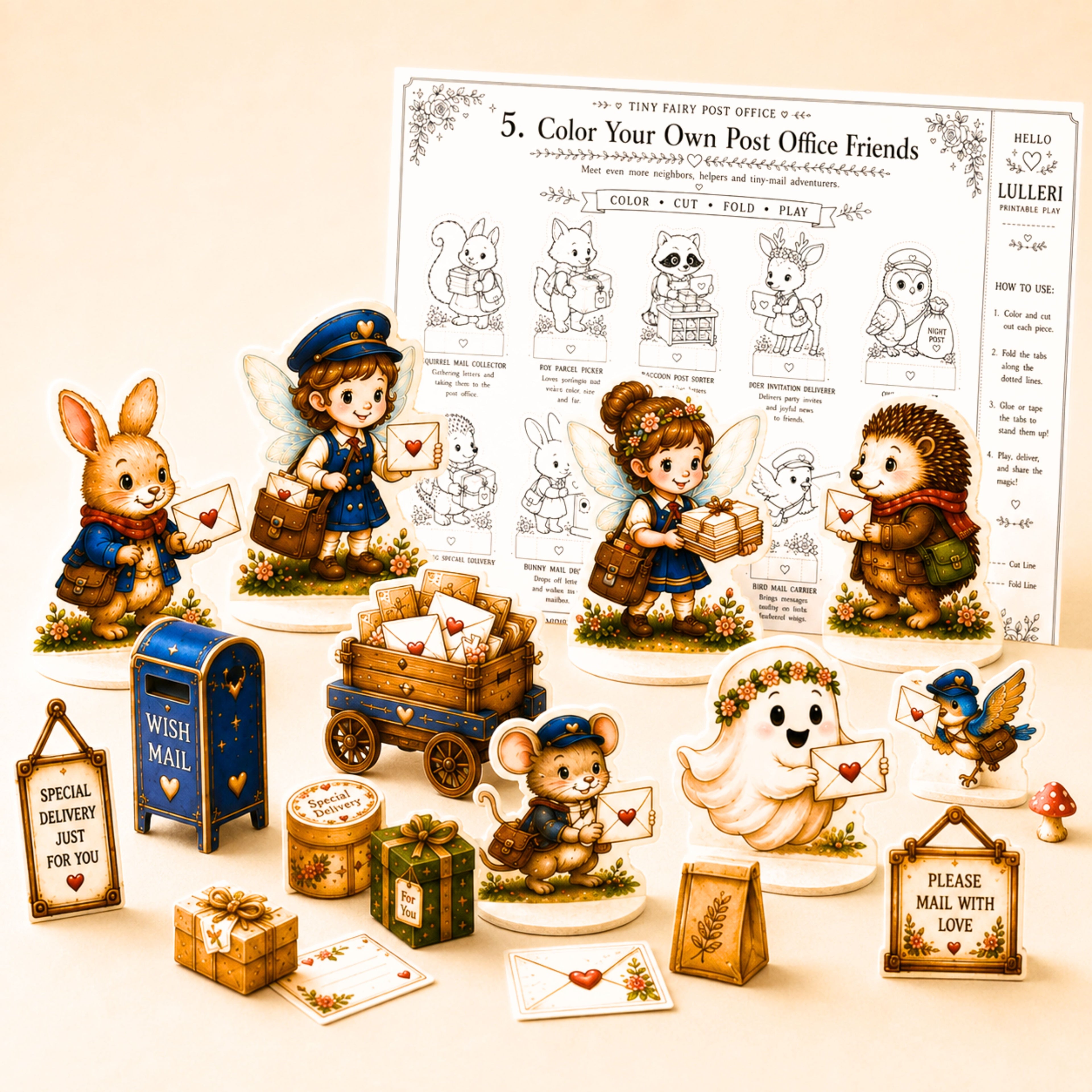 Tiny Fairy Post Office | Printable Fairy Village Playset