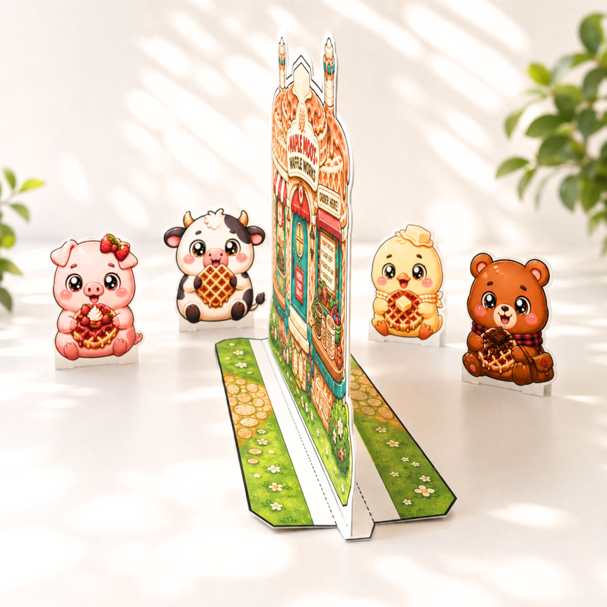 Maple Moo’s Waffle Works | Printable Waffle Shop Pretend Play Set