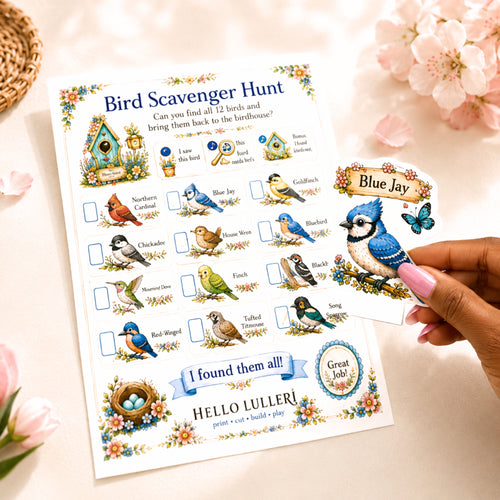 Backyard Bird Friends | Printable Bird Scavenger Hunt & Birdhouse Kit