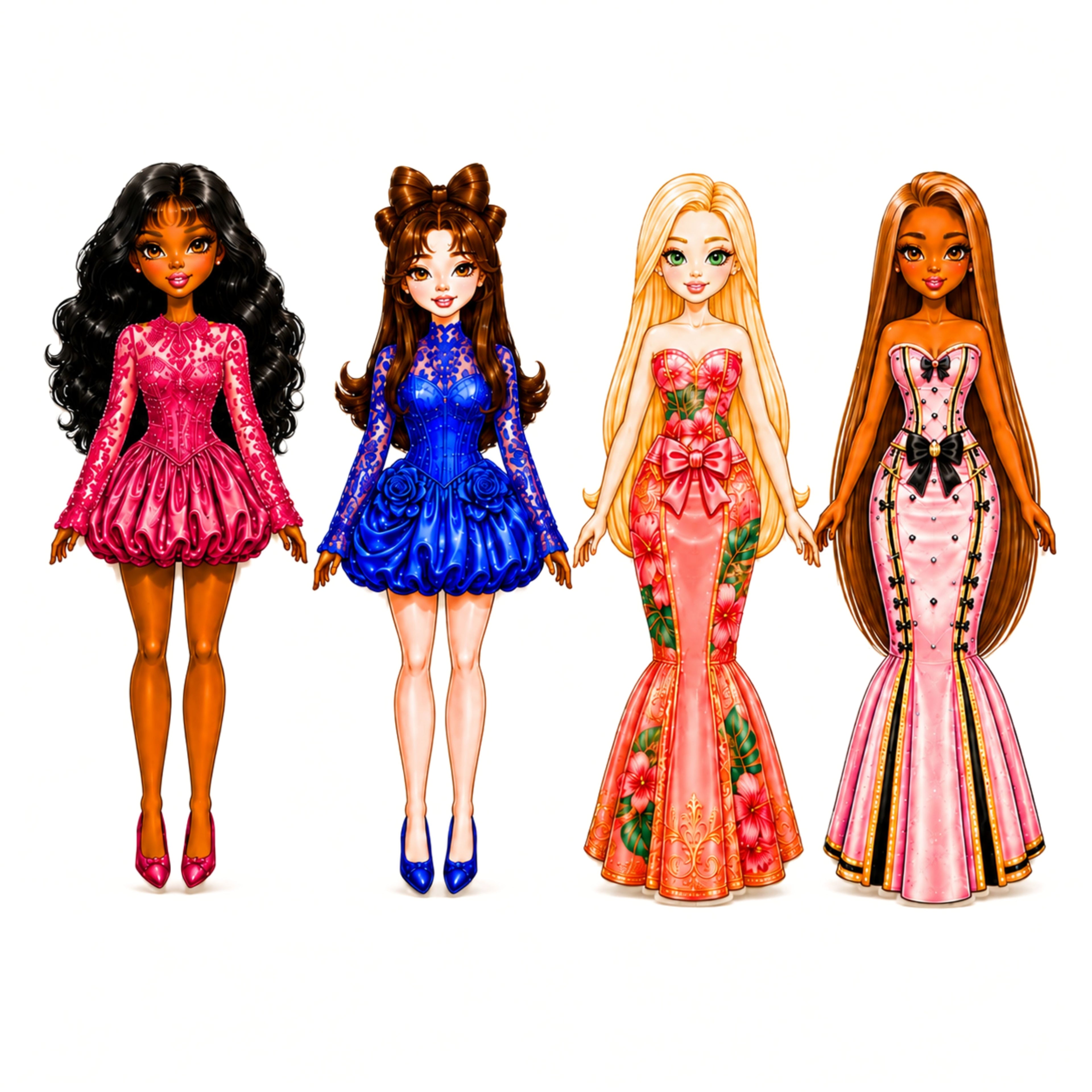 Dream Besties Dress-Up Boutique | Printable Paper Doll Set