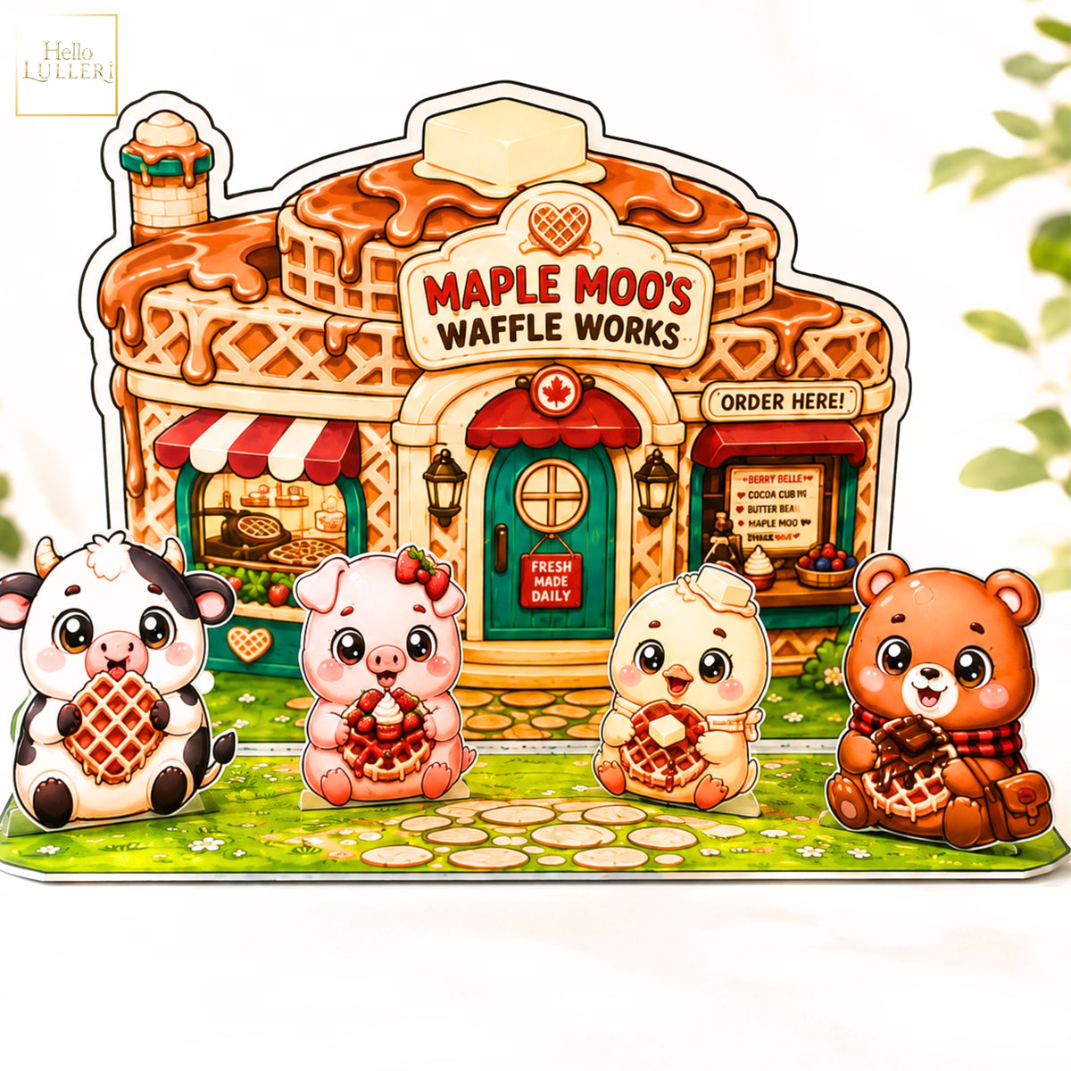 Maple Moo’s Waffle Works | Printable Waffle Shop Pretend Play Set